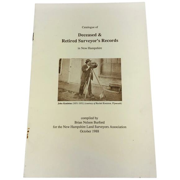 Deceased & Retired Suveryor's Records in New Hampshire Oct 1988 Book [Lot of 2] - Picture 1 of 10
